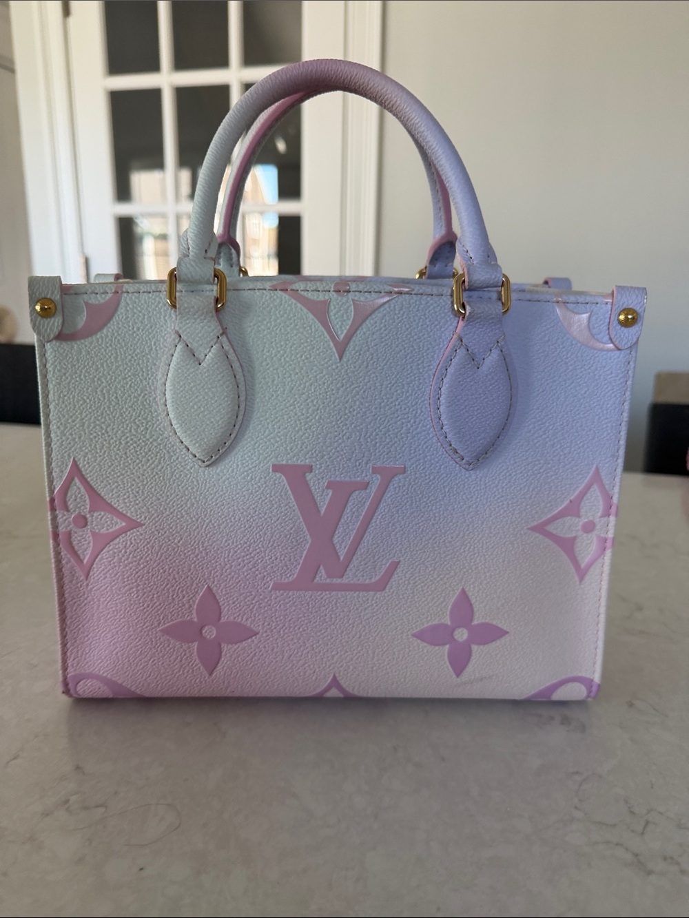 Louis Vuitton Pastel Gradient Monogram OnTheGo Tote in Pink and Lavender - Picture 1 of 11